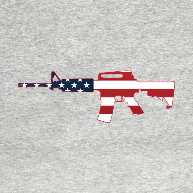 AR-15 Stars & Stripes Rifle Silhouette by hobrath